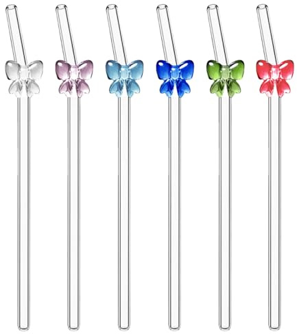 GWEOR Set di 6 Cannucce Riutilizzabili Dritte 20cm, Cannucce Lavabili in Lavastoviglie