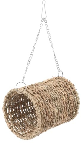 KAILIKETIY Hamaca Colgante para Hámster de Paja Natural Tejida, Cama Ligera y Plegable para Jaula, Adecuado para Pequeños Roedores y Uso en Calefactores
