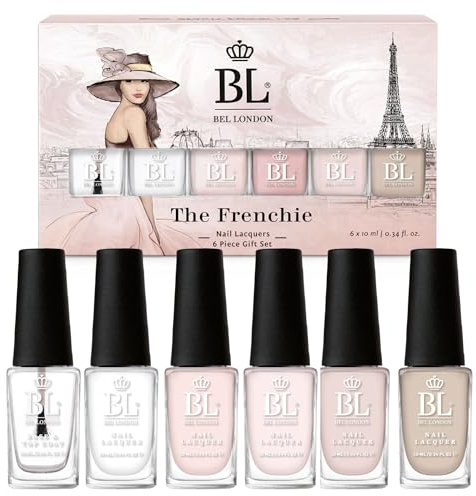 BL The Frenchie - French Nagellack Set - Ungiftig, Umweltfreundlich und Schnelltrocknender Nudefarben Nagellack-Set für Perfekte French Maniküre, 6 Farben