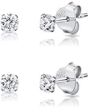 Boucle d'oreille Femme - Piercing Oreille - Boucle d'oreille Homme - Boucles d'oreilles Femme Argent - Piercing Tragus - Diamant - Piercing Helix - Lot Boucles d'oreilles Femme - Earrings - 3 mm