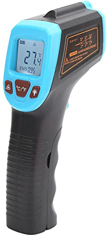Infraröd Termometer, -50℃ Till 600℃ Beröringsfri Digital Temperaturpistol med LCD-skärm och Minnesfunktion, IR-termometerpistol för Matlagning, Grill, Pizzaugn, Grill och Motor (Blå)