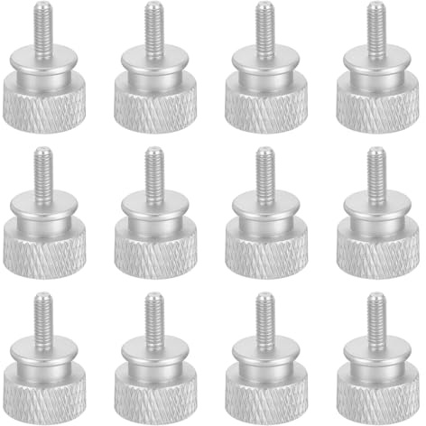 QUARKZMAN 12 st slitsad handskruv M3 x 8 mm för datorhölje, handgängade skruvar, aluminiumlegering, för fodral PC, vit cement
