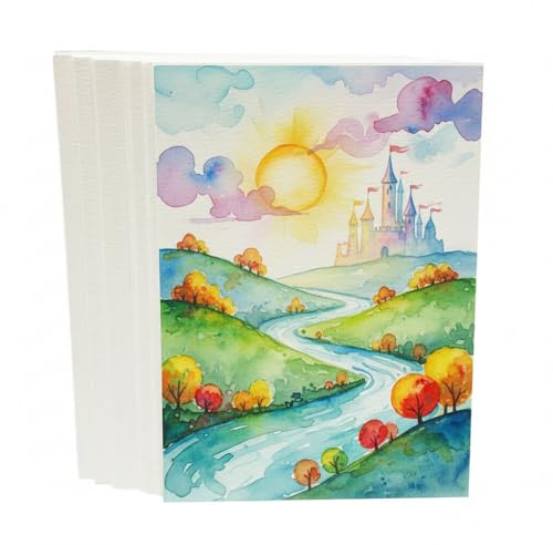 JOYISEN 30 hojas de papel para acuarela, 300 g/m², color beis, para acuarelas, manualidades, pintura y postales (5 x 7 pulgadas)
