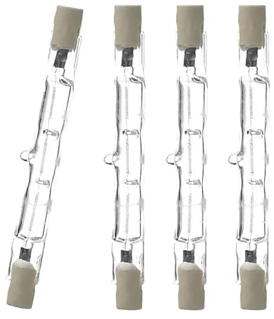 Qehyuelefu 4 Pcs Halogen Light Bulbs, R7s 118mm 400W Halogen Bulbs | J118 Quartz Halogen Bulb with Reinforced Tungsten Filament for Landscape Light, Floor Lamps, Security/Work Lights