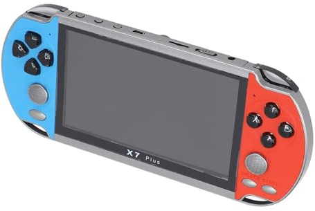 Dilwe Consola de Videojuegos Portátil, Joystick Dual, Batería Recargable de 5,1 Pulgadas, Reproductor de Juegos Portátil para Múltiples Juegos para Entusiastas de los ABS