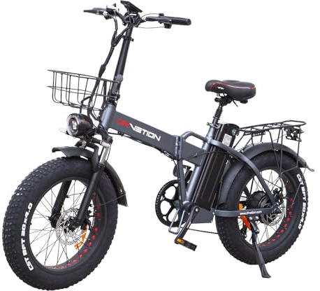 Woozis Fat Bike Elettrica 20x4.0,Bici Pieghevole 250W 95Nm,Autonomia 130km,Compatibile con Samsung Batteria 48V 20Ah,Freni a Disco Idraulici,Forcella Ammortizzata Idraulica,EN15194