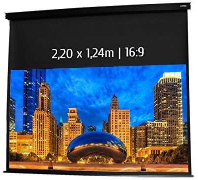 Ecran de Projection motorisé 2,20 x 1,24m - Format 16:9 - Carter Noir