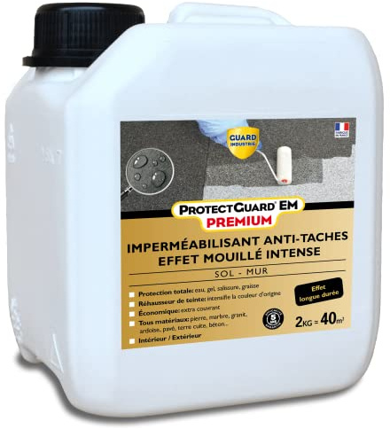 Guard Industrie - ProtectGuard EM Premium Wet Effect - Vattentät, Revive Color - Skyddar mot vatten och fläckar - Tillverkad i Frankrike - 2 L flaska - behandlar 45 m²