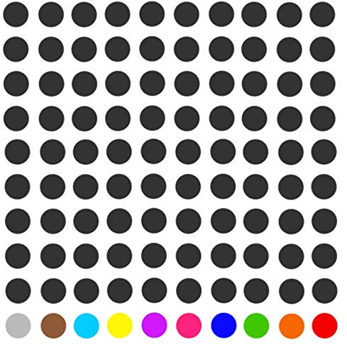 100 st självhäftande prickar 10 mm eller 20 mm klistermärken prick cirklar filmmarkering lager (170/1) – 20 mm – glansig svart