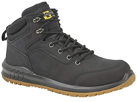 Grafters M513A-44 Safety Boots Dual Density Sole Steel Toe Cap (UK 10, Black)