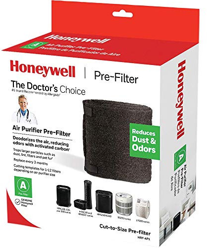 Honeywell Purifier Pre Air Filter, 47 x 15.5 x 0.12, Black, 4 Piece