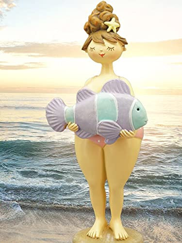 Pommerntraum ®| ❤ Dekorationsfigur Badezimmerdekoration Maritime Badenixe Badelady | Mollige Dame | üppige Nana | beleibte Lady Rubensfigur