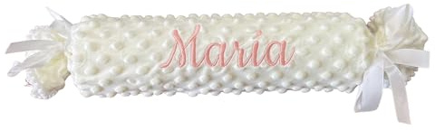 Danielstore- Cojín Bebe Personalizado con Nombre Bordado desenfundable. (1 Caramelo Beige)