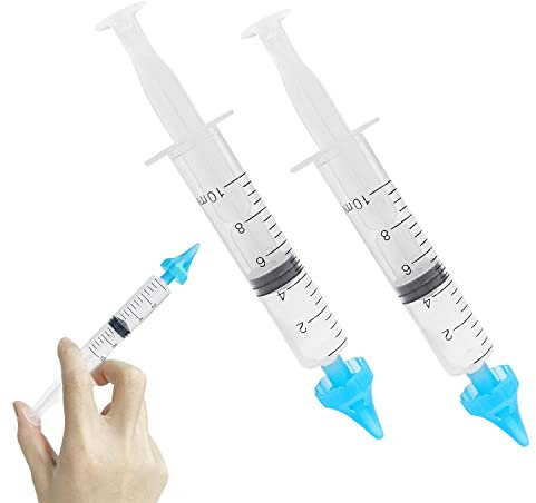 2 Children's syringe ear washer, ear cleaner, earwax remover, 3-hole water outlet, reusable, easy to use, safe and comfortable, suitable for children and adults