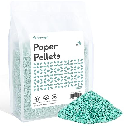 Niteangel Litière en Granulés de Papier pour Hamsters Syriens, Gerbilles, Souris, Lemmings, Degus ou Autres Petits Animaux de Taille Similaire (Vert Mousse)