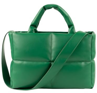 Lychii Gesteppte Taschen Handtasche, PU Leder Schultertasche Puffer Tote Bag mit Reißverschluss, Crossbody Bag Umhängetasche Hobo Bag für Damen