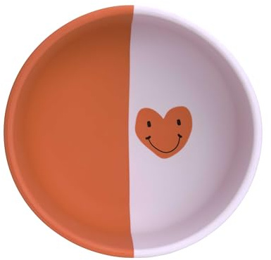 LÄSSIG Ciotola per bambini in silicone/Silicone Bowl Happy Rascals Heart lavender