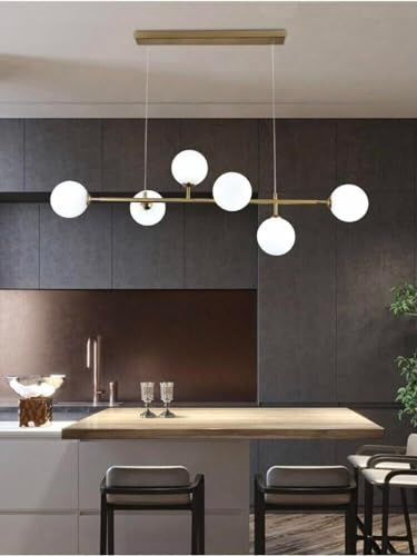 Kovalmax® Lampadario a sospensione 6 sfere in pvc (non vetro) sfera colore bianco attacco g9 moderno