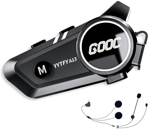 YYTFY Motorcycle Bluetooth Headset with Voice Assistant Helmet Intercom Headset IP67 Waterproof/1500mAh Battery Life Helmet Speakers Suitable for Most Helmets & CVC+DSP Noise Cancellation
