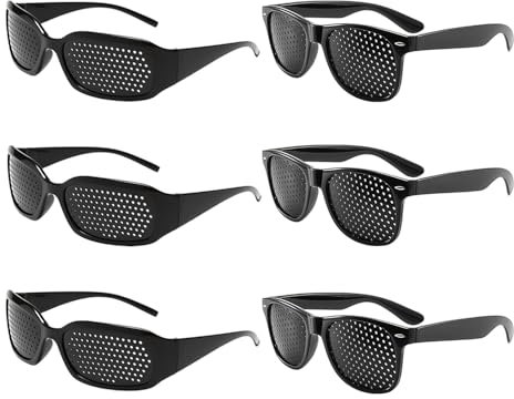 TYFGRT Confezione Da 6 Occhiali Stenopeici, Occhiali Per Allenamento Oculare, Occhiali Anti-Fatica, Occhi Rilassanti, Occhiali Dal Design Creativo, Occhiali A Rete
