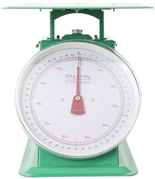 QWEXOB Heavy Duty Portion-Control Mechanical Kitchen and Food Scale Industrial Dial Scale with Stainless Steel Platform 110-LBS