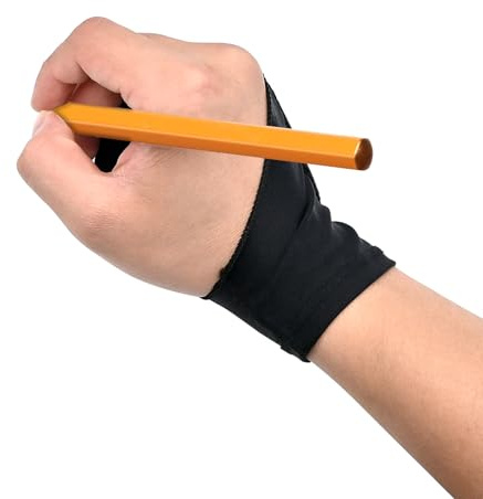 LICQIC Guanto da artista, guanto per tablet da disegno, anti-incrostazioni, guanto digitale per disegno grafico, tablet, blocco e creazione artistica (M)