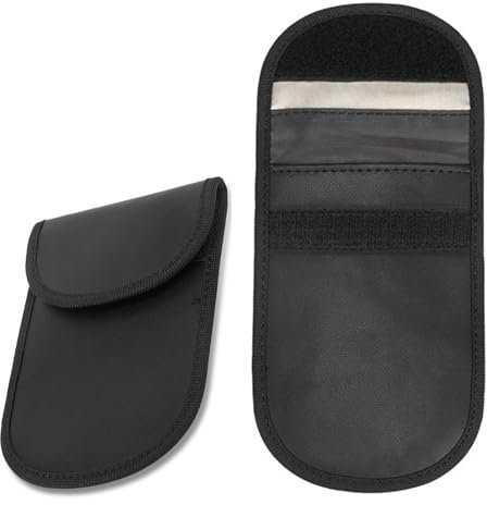 Faraday Pouch for Car Keys - 2 Pack Anti Theft Keyless Car Key Signal Blocker Pouch - Dual Layer Shielding Faraday Bag - RFID Key Pouch for Car Security & Key Fob Protection (Original Black)