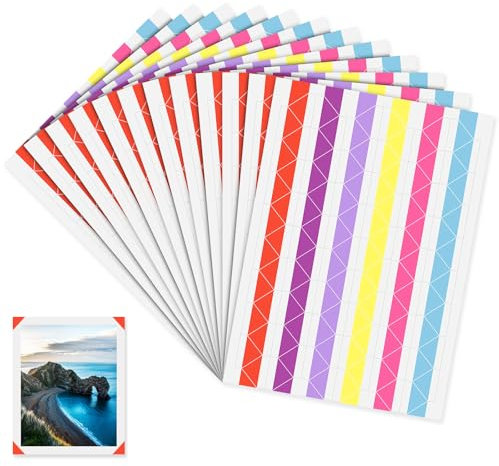NISENTIA Fotoecken Selbstklebend | 1224 Stück Bunte Fotoecken Selbstklebend Aufkleber, Foto Ecken Kleber, Fotoecken zum Kleben Foto Klebeecken für DIY Scrapbooking und Fotoalbum Gestaltung