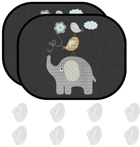 FunnAura 2 Pcs Car Window Shades for Baby, 44 x 36 Cm Car Sun Shade Blinds with 8 Suction Pad
