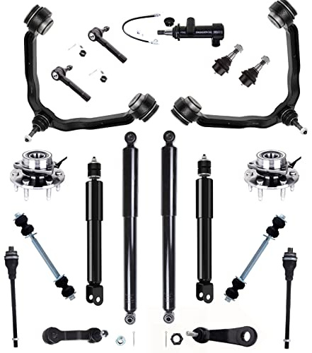 KILOAUTO Struts Suspension Kit fit for 1999-2006 for Chevy Silverado 1500 2000-2006 for Chevy Suburban 1500 Shock Absorber Control Arm and Ball Joint Stabilizer Bar Link Kit Tie Rod End wheel hub