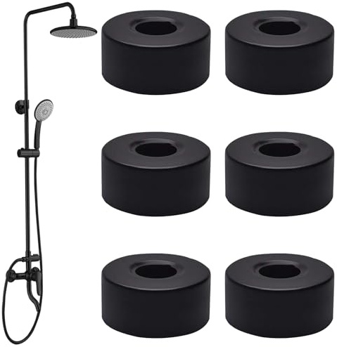 6 Stück Abdeckrosette Edelstahl, Schwarz Rohrabdeckung Abdeckung Abdeckrosette Gewinderosette Rosette Abdeckung für Bad Duscharmatur Wasserhähne Heizkörper(25mm)