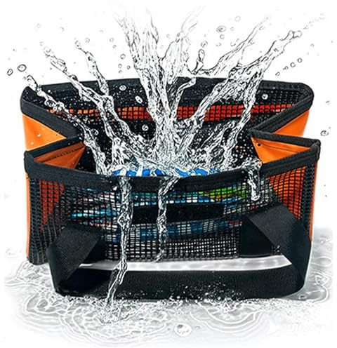 Generico Borse Per Esche Da - Organizzatore da Maglia con Manico per Contenitori - Organizzatore Attrezzatura Da | per Acqua Salata Spiaggia Fiume Lago Stagno Viaggi Stradali e Familiari