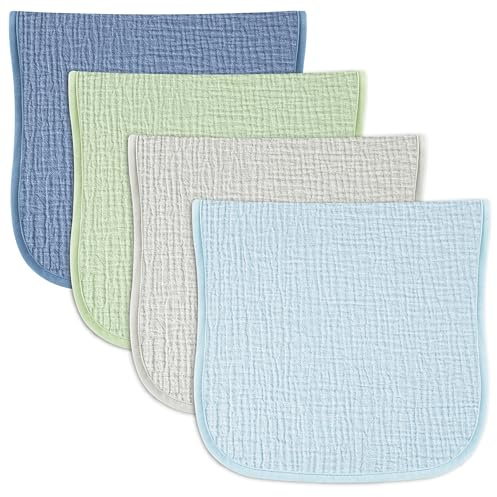 Baby-spuckdukar av muslin 50x25cm Ultramjukt och absorberande Återanvändbara muslinhanddukar för baby för pojkar och flickor Oundgänglig för nyfödda för dreglande och bubbla (Blå)