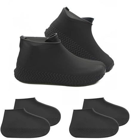3 Pièces Couvre Chaussure Impermeable, Réutilisables Surchaussures Lavable | Couvre-Chaussures en Silicone Étanche à Leau, Couvre-Chaussures Antidérapants, Les Jours Pluvieux et Neigeux (M)