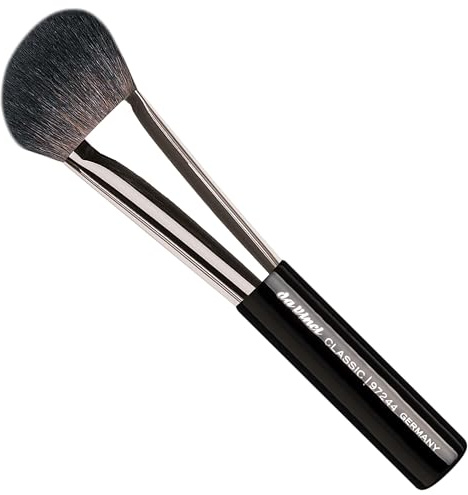 da Vinci, CLASSIC Rouge- & Konturpinsel schräg, Naturhaar, Konturieren & Modellieren, Kosmetikpinsel, Makeup Pinsel, hochglanz schwarzer Holzgriff, Handmade in Germany, Größe 0