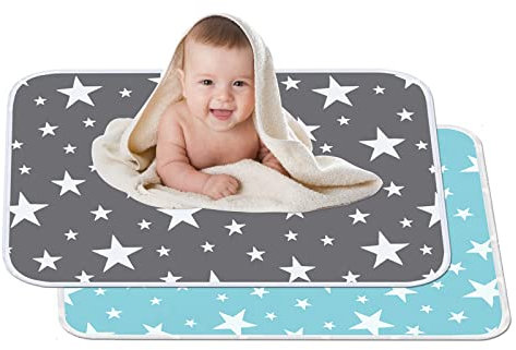 FullBerg Pieces waschbare Wickelauflage für Babys und Kleinkinder XL – 80 x 110 cm – atmungsaktiver, wasserdichter, wiederverwendbarer Urinmattenbezug , 2er pack