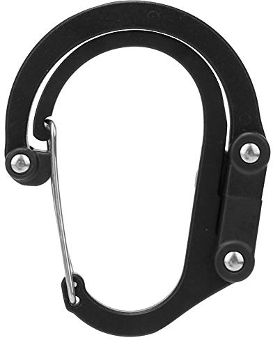 Karbinhake aluminium D-ring karbinhake resor snabbt hängande externt spänne säkerhetsutrustning för utomhus klättring camping (svart)