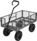 VIVOHOME Robuster Gartenwagen aus Stahlgeflecht mit abnehmbaren Seitenteilen und 4 Luftreifen bis 400kg Handwagen mit 180°drehbarem 80cm Griff für Garten Camping Festival