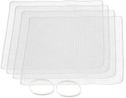 MasterClass Silicone Stretch Lids, 4 Piece Set of 19.5cm Square Food Covers, An Eco Friendly Reusable BPA Alternative to Cling Film