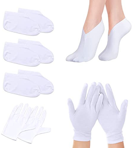 3 paia di calzini idratanti, portare 1 paio di guanti idratanti, cotton sock, comode calze traspiranti unisex (bianco)