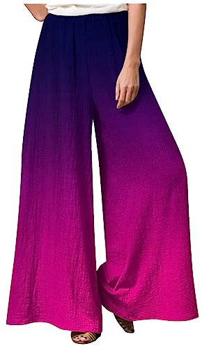 Sporthose Damen Kurz Einfarbig Lose Wanderhose Blumenmuster Leinenhose Hohe Taille Schlabberhose Casual Einfarbig Freizeithose Baumwolle Leinen Strandhose Lässig Sporthose Frauen,Purple,M