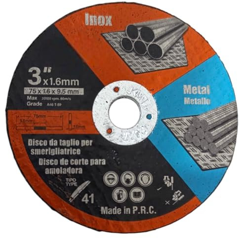 6 Dischi da Taglio 75 mm Ferro Metallo Acciaio per Smerigliatrice Angolare, 75mm, 1,6x9,5mm ultra sottili Disco Flessibili 6 Pezzi