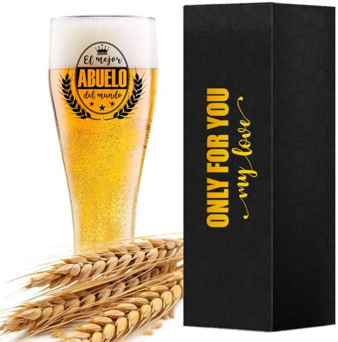 Vaso de Cerveza de Trigo para Abuelo con la Frase el mejor ABUELO del mundo, Regalos de Cerveza para Hombre para el Día del Padre Cumpleaños Navidad Día del Hombre
