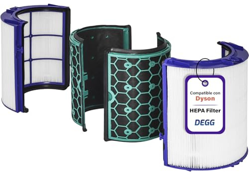 DEGG Hepa-Filter - Kompatibel mit Dyson Luftreiniger Pure Cool en Hot HP04, TP04, DP04, TP05 en HP05 - HEPA- und Aktivkohlefilter - Ersatzfilter - Perfekte Passform