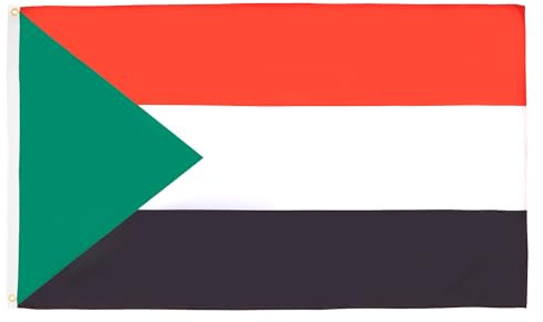 AZ FLAG - Bandera Sudán - 90x60 cm - Bandera Sudanés 100% Poliéster Con Ojales de Metal integrados - 50g - Colores Vivos Y Resistente A La Decoloración