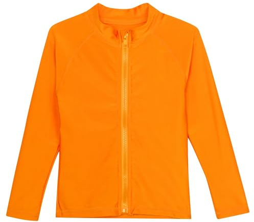 SwimZip UPF 50+ Long Sleeve Rash Guard for Boys and Girls - Baby, Toddler, Kids Orange