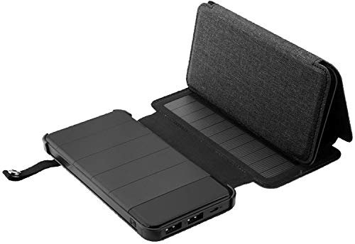 PowerNeed ES8000B Solpanel 6W Power Bank 8000mAh USB-utgång 2X 5V 2A Spraytest Svart
