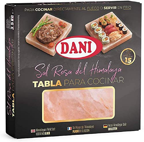 Dani Plancha/Tabla de Sal Rosa del Himalaya para Cocinar, 3500 Gramos