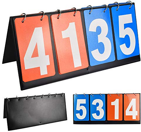 KLYNGTSK Sportanzeigetafel Fussball Anzeigetafel Tischtennis Spielstandanzeige Tragbare Sport Zähltafel Spielstand Zähler Digital Scorebord für Tischtennis Basketball Volleyball Fussball