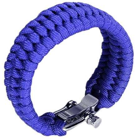 SagaSave Bracelet de survie en paracorde en plein air, bracelet de secours d'urgence en corde de parachute avec boucle réglable pour les voyages, le camping et la randonnée, 20-25 cm, Acier inoxydable